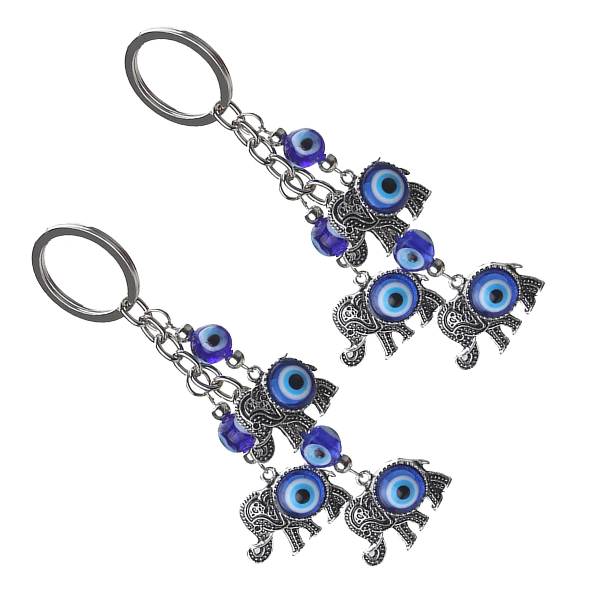 

2Pcs Portable Elephant Eye Key Ring Delicate Bag Hanging Pendant Decorative Keychains