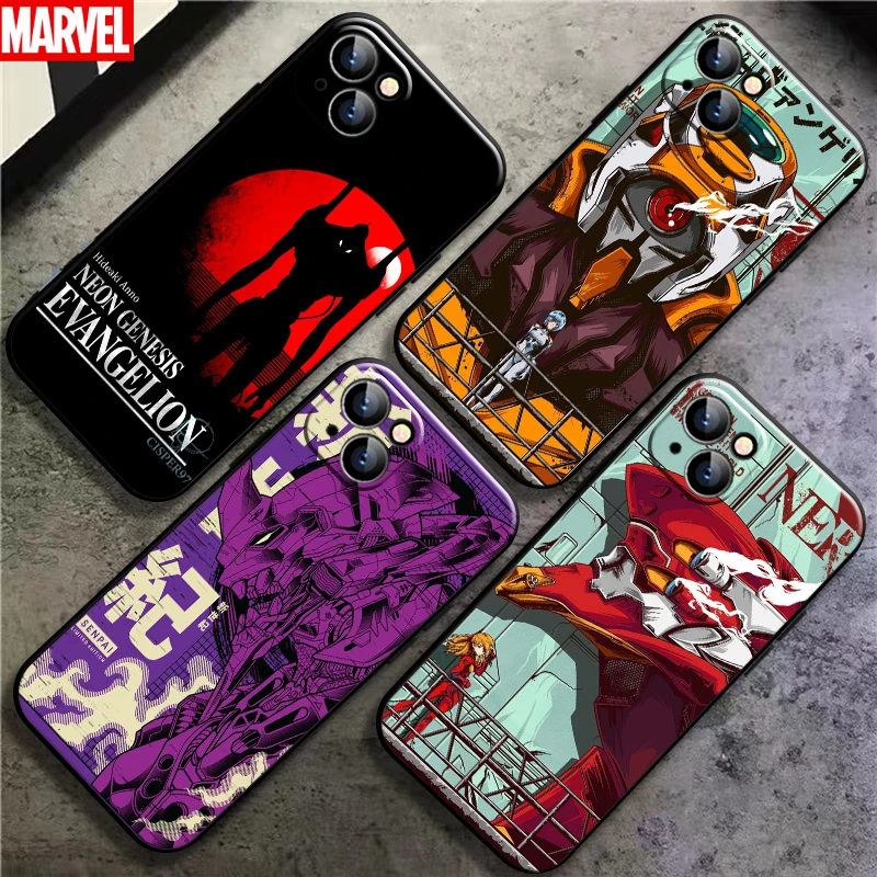 

Neon Genesis Evangelion EVA For Apple iPhone 13 12 11 Pro Mini X XR XS Max SE 6 6S 7 8 Plus Phone Case Black Silicone Cover