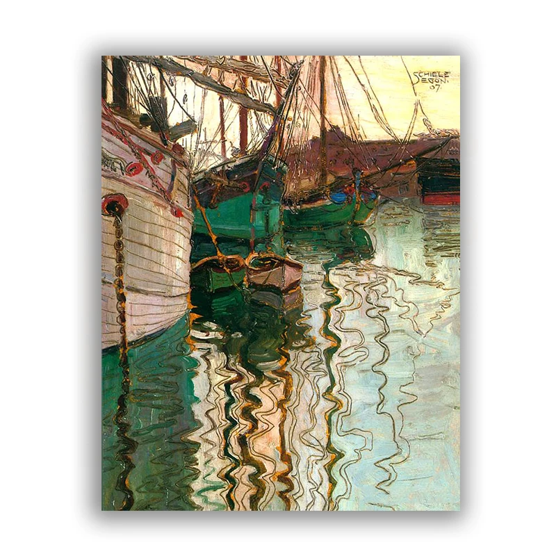 Egon Schiele гавань Триест холст искусственные репродукции постер для украшения дома