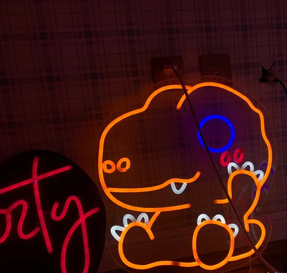 Светодиодный неоновый светильник в виде динозавра лампа для детской комнаты