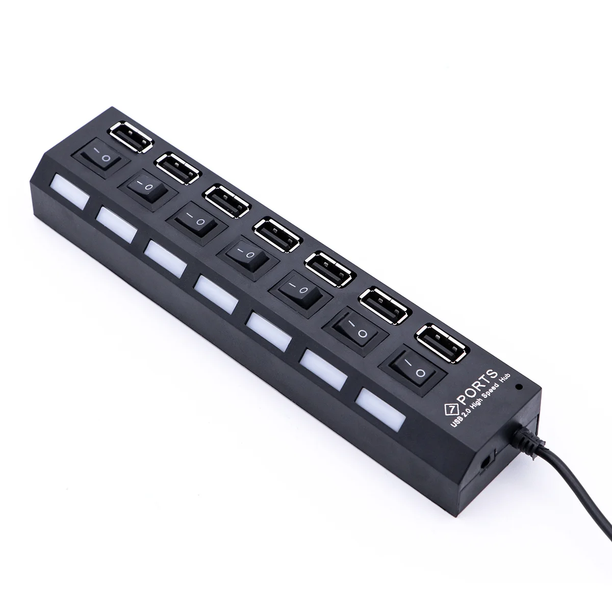 

7 Ports USB Hub Computer Four-port USB USB A Hub Individual Switches Hub Computers Laptops High Splitter Plug Ultra Thin