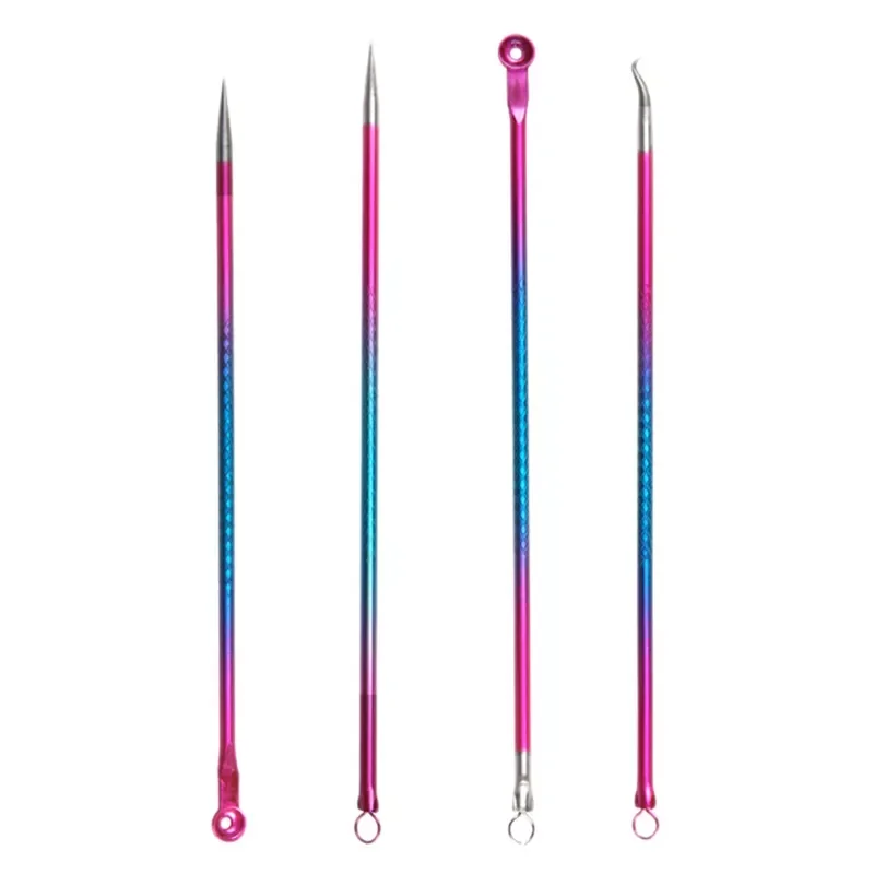 

4Pcs Needle Blackhead Remover Pimple Extractor Popper for Acne Comedone Blemish Whitehead Zit Removal Tool