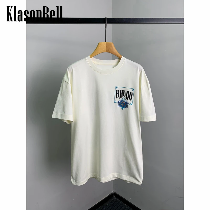 

1.9 KlasonBell Unisex Cotton Print Letter Tee Short Sleeve Round Neck Casual Loose T-Shirt Men Women