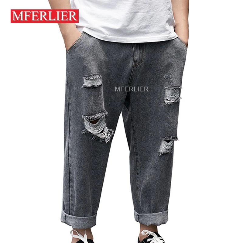 

Summer Spring Large Size Jeans For Men Cotton Loose Trousers 44 46 48
