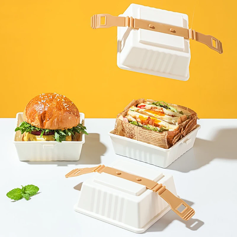 

1 шт. 19 см Многоразовые пищевые контейнеры бэнто для выпечки десертов тортов миски для упаковки гамбургеров закусок домашний Ланчбокс