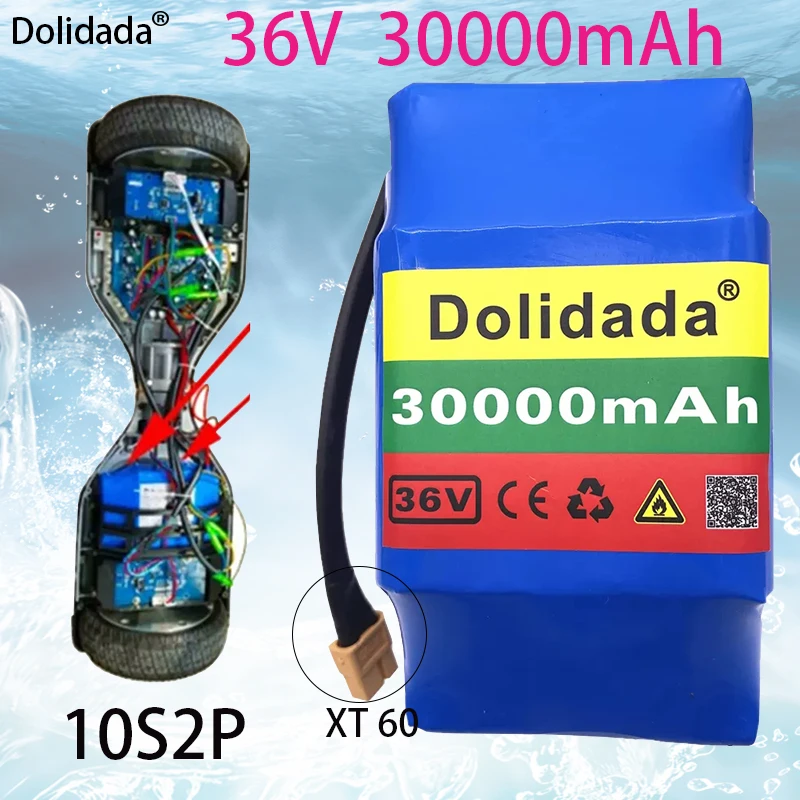 

100% New 36v 30000mAh lithium battery 10s2p 36v battery 30000mAh lithium ion pack 36V 30000mah scooter twist car battery