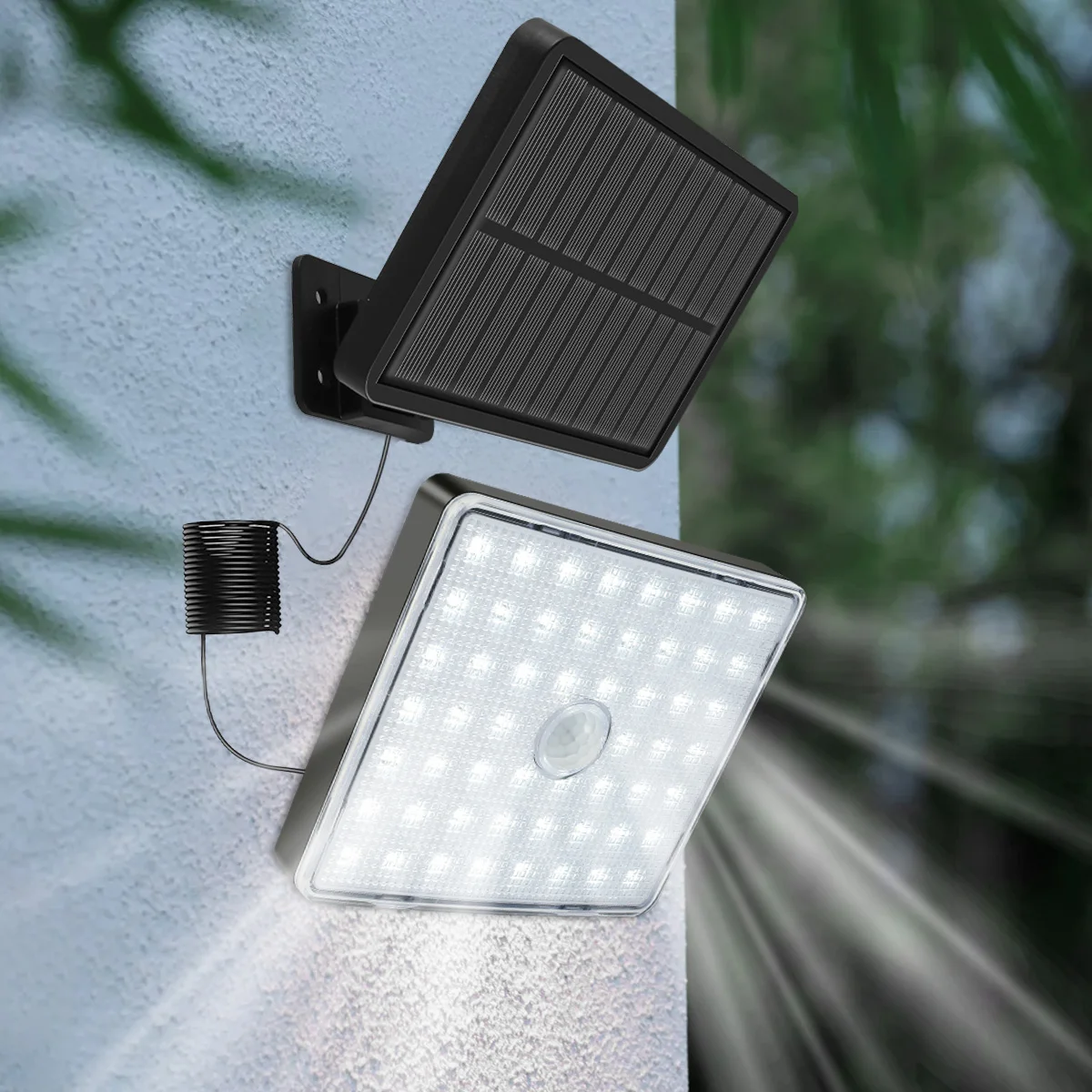 

Solar Wall Light with 16.4FT Cord PIR Solar Motion Sensor Light Waterproof Solar Powered Security Flood Light Outdoor Garden