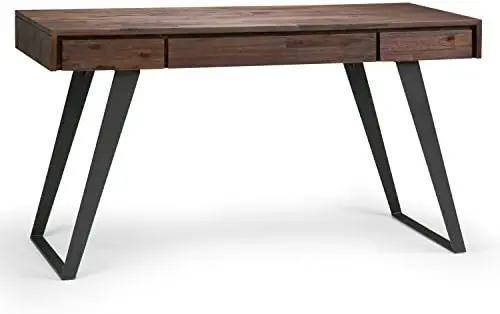 

SOLID WOOD and Metal Modern Industrial 54 inch Wide Home Office Desk, Writing Table, Workstation, Study Table Furniture in Distr