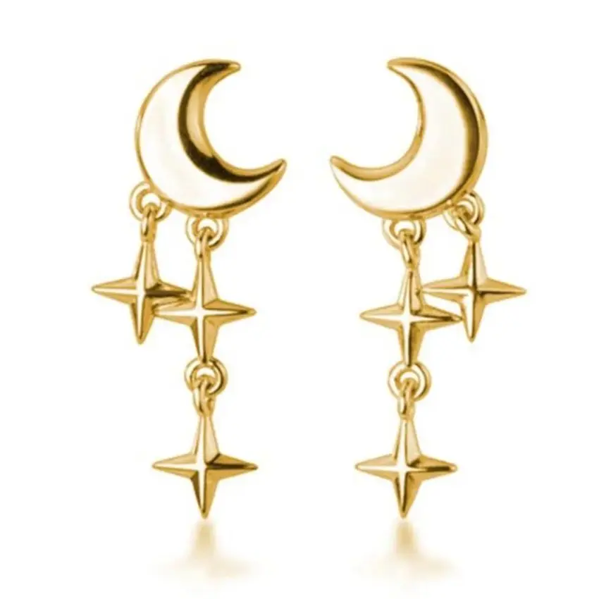 Серьги в виде звёзд для девушек