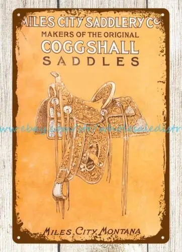 1916 миль городская седло Монтана металлический жестяной знак старые рекламы