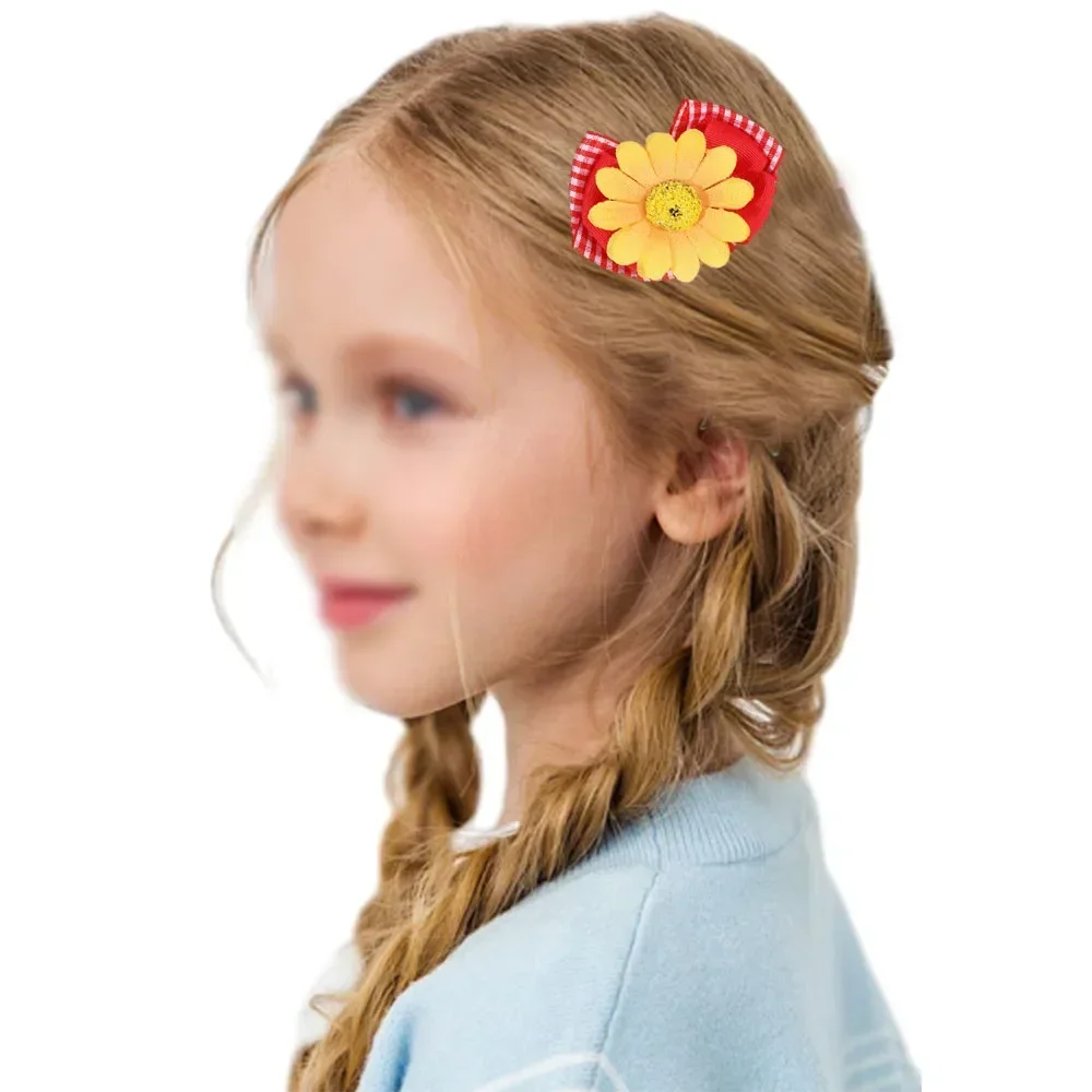Oaoleer 2 шт. милые заколки для волос с цветком подсолнуха девочек ручной работы