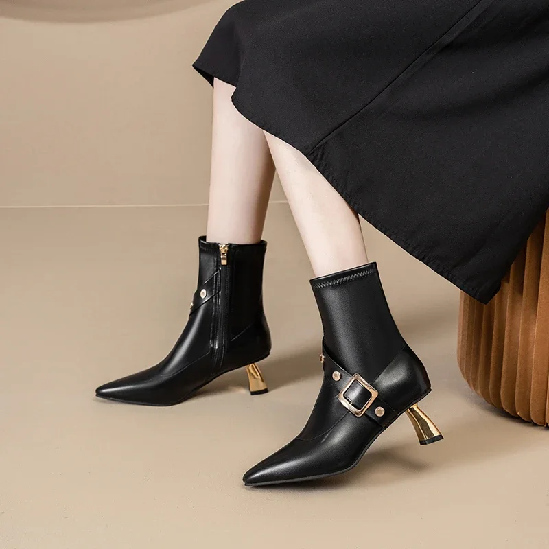 Европейские и американские модные женские ботинки короткие сапоги на высоком
