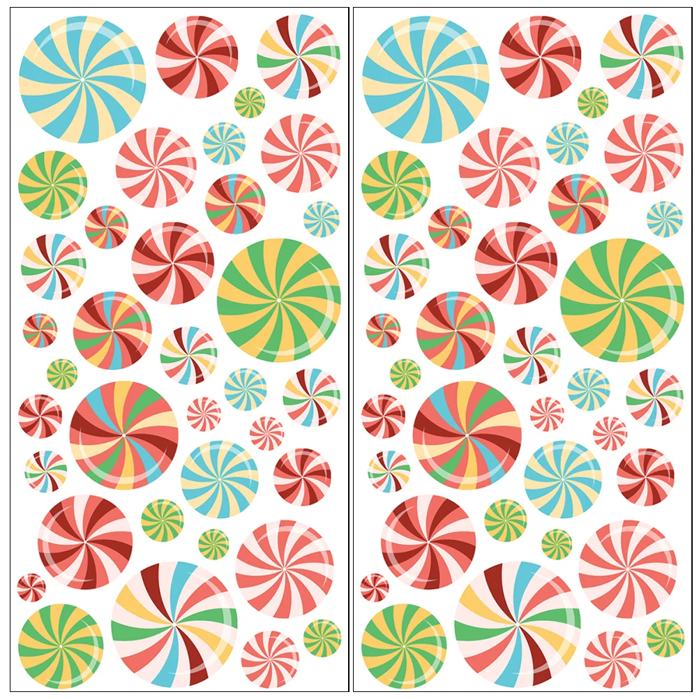 

2 Sheets of Christmas Creative Candy Stickers DIY Wall Decals Candy Wall Stickers