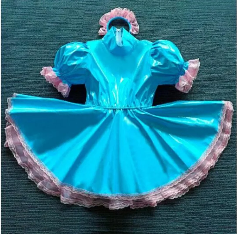 

Lockable Sissy May PVC Dress / Adult Jumpsuit Cross Dressing Role Play Clothing Can Be Customized
