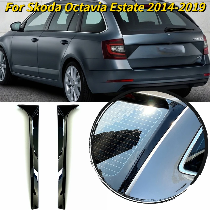 

Canard Splitter Pair For Skoda Octavia Estate 2014-2019 Gloss Black Rear Window Side Spoiler Wing Auto Replacement Parts
