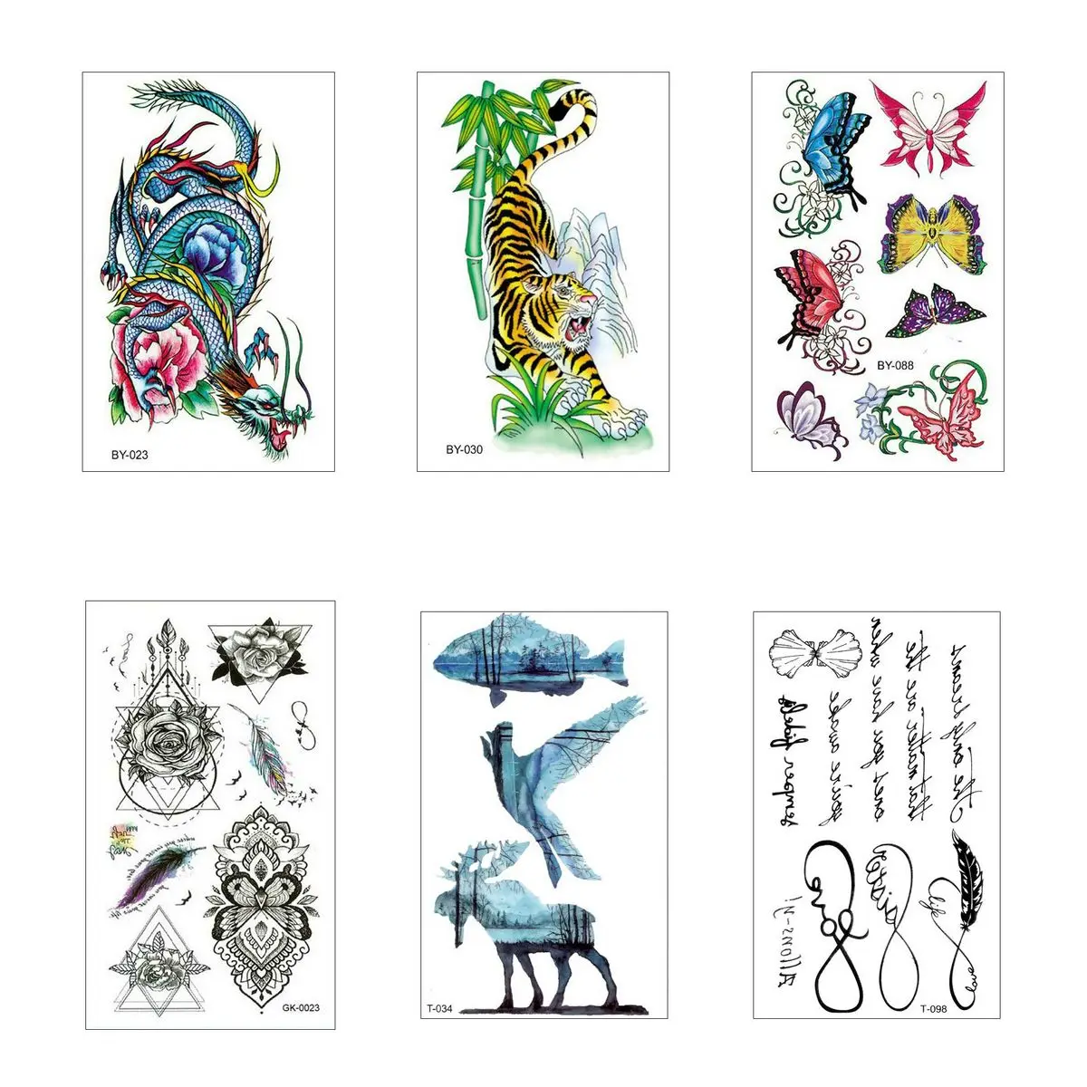 

6 шт./партия, временные тату-наклейки для девочек