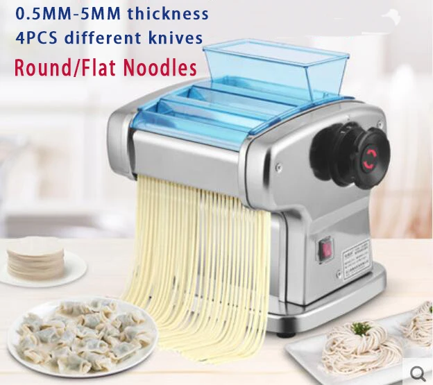 

150W Pressing flour machine home electric noodle automatic pasta machine stainless steel noodle cutting dumpling skin machine