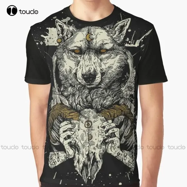 Фото Футболка с рисунком Witchcraft Wolf Werewolf на заказ для взрослых и подростков, унисекс, футболки с цифровой печатью, подарок на заказ, уличная одежда Xxs-5XL №1