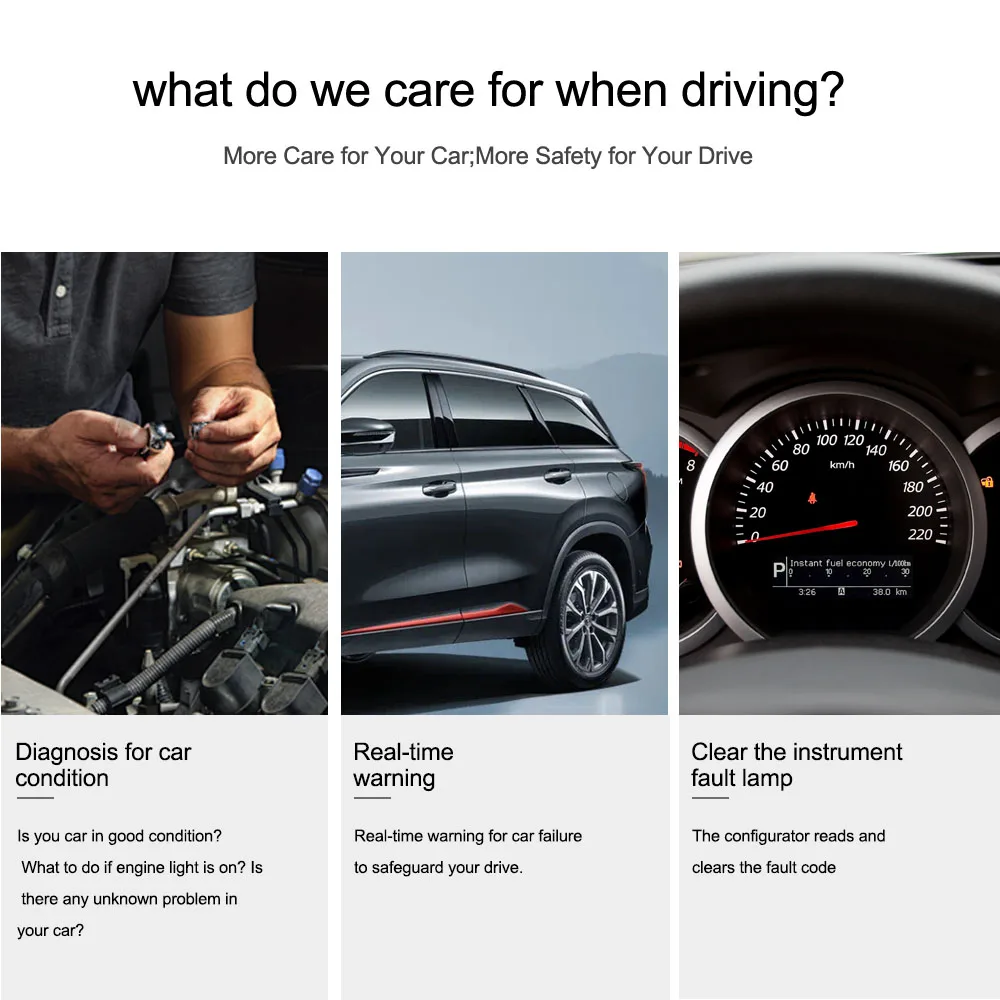 OBD2 Диагностический Сканер Адаптер Интерфейс Bluetooth V1.5 Для IOS Android Автомобильный