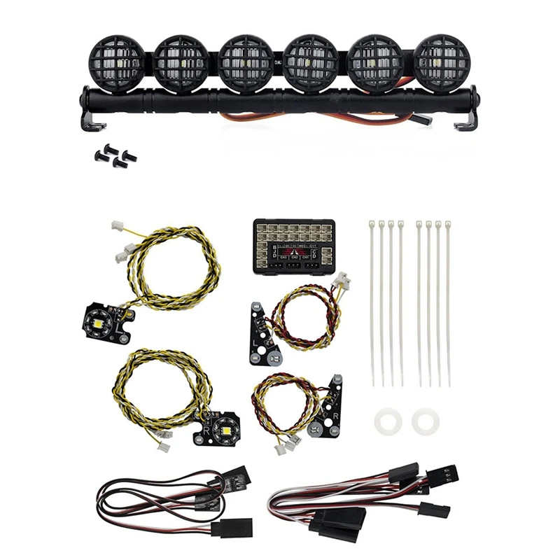 

2 Set RC Car Parts: 1 Pcs 152MM Multi-Function LED Light Bar & 1 Set Front Rear LED Lights +IC Lamp Group Headlight Kit