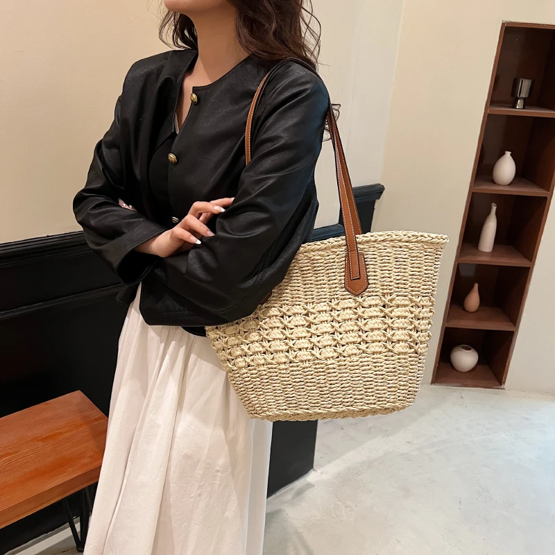 

Women's Fashion 2023 Brand Bag High Quality Women's Shoulder Bag Straw Woven Tote Bag Luxury Designer Handbag Wallet