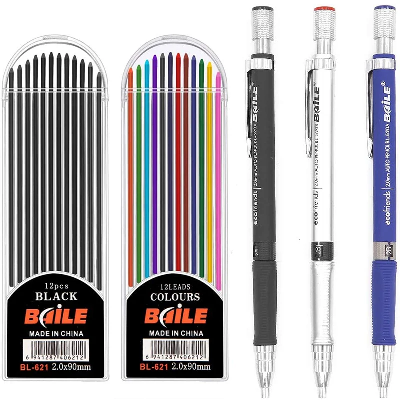 

Automatic Pencil With Write Lead Set Art Pencils Mechanical Handicraft Lápices For Core Color/black Sketch