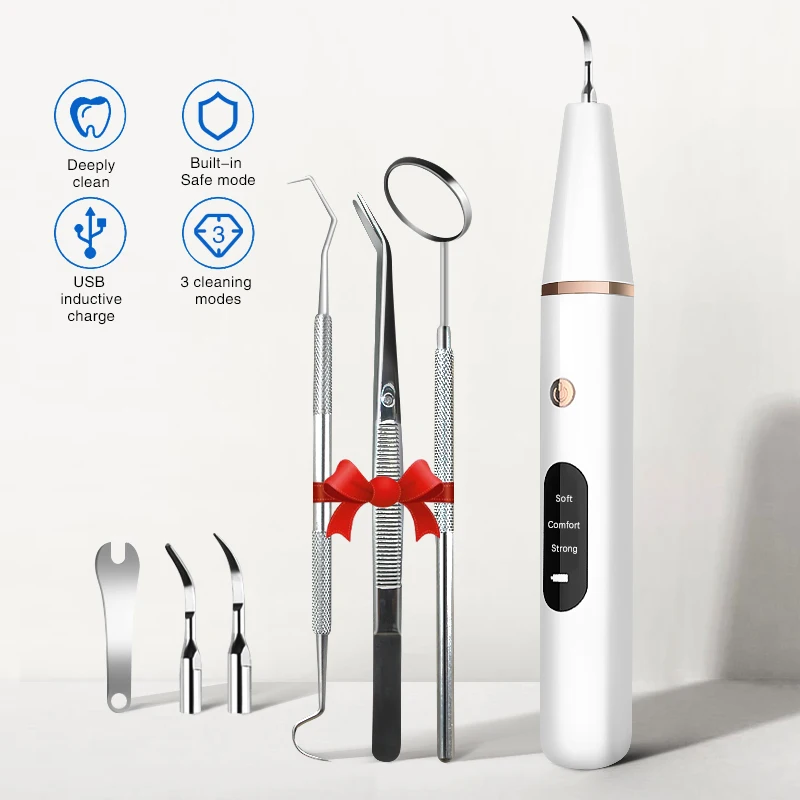 Ultrasonic Dental Scaler For Teeth Tartar Stain Electric Sonic Dental Cleaning USB Portable Oral Irrigator Dental Stone Removal