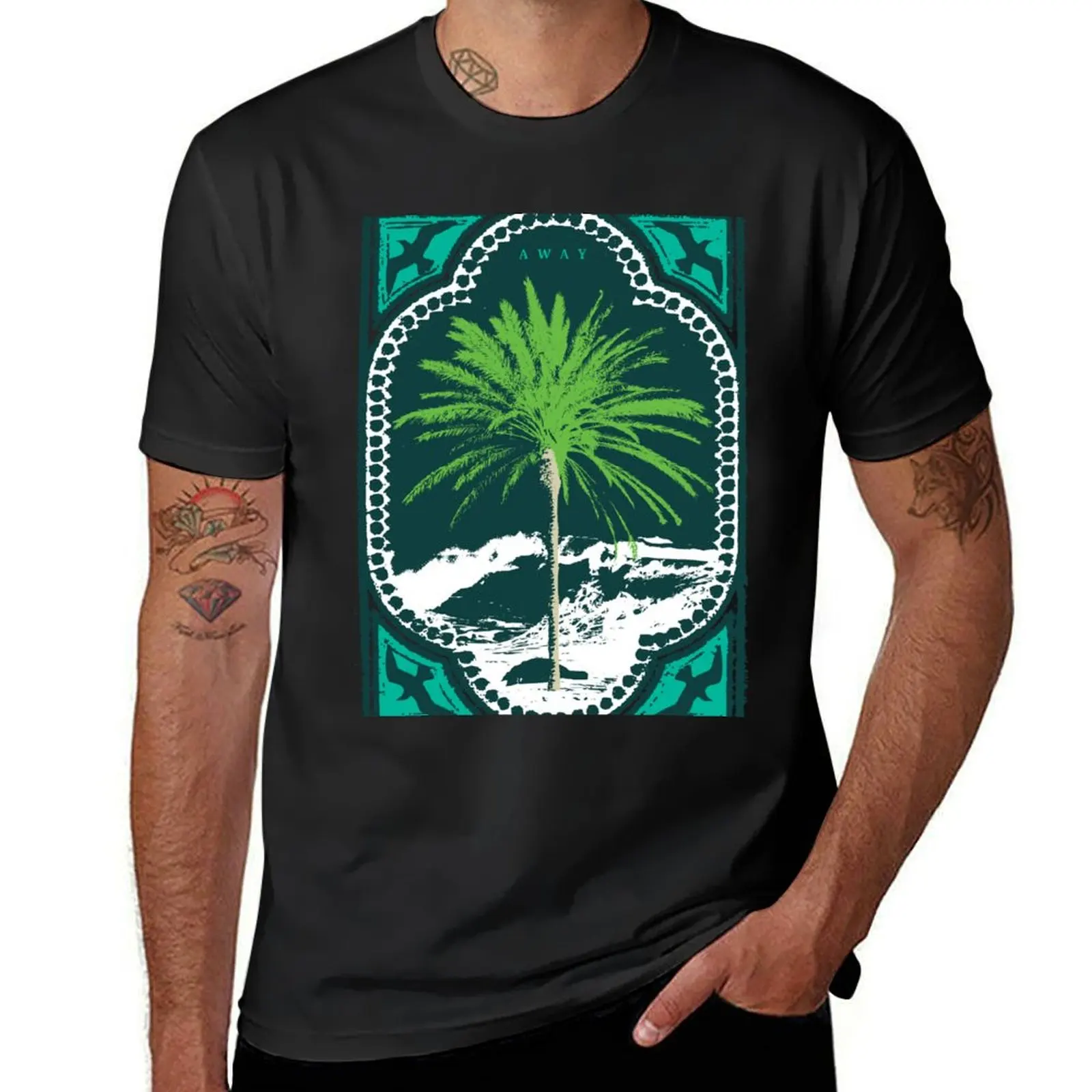 Мужская Винтажная футболка с пальмовым принтом из пальмового парада