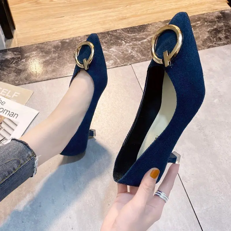 Professional High-heeled Shoes In The Spring and Autumn of 2021, New Joker Stilettos and Pointed Shoes for Work, Soft Sole Women