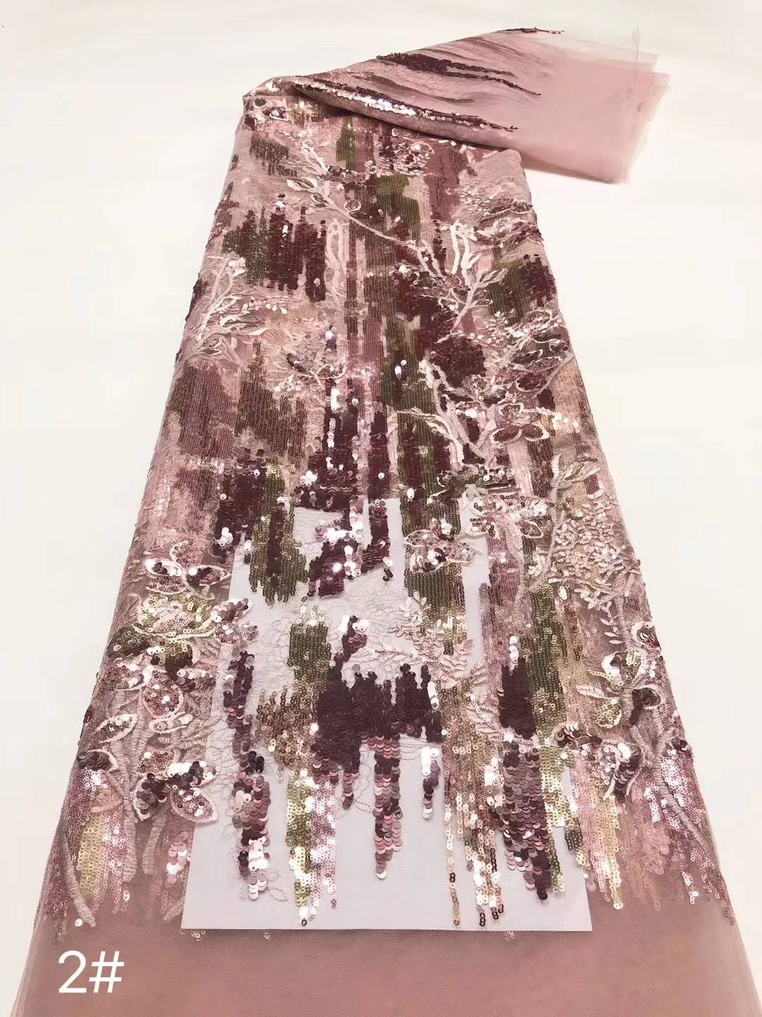 2024 Высококачественная африканская сетка с блестками кружевная ткань
