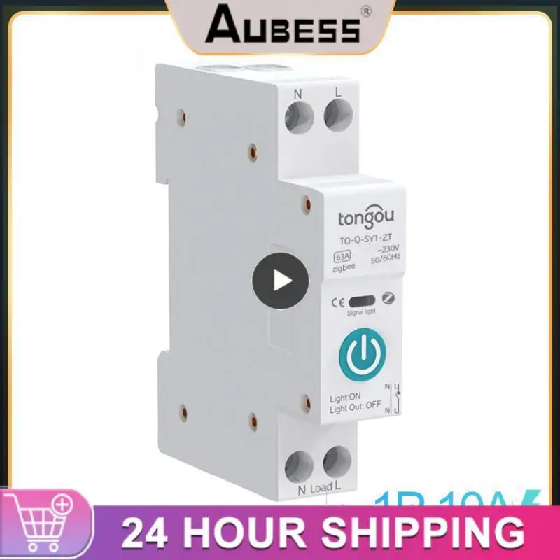 

1PCS Tuya Smart Circuit Breaker With Metering 1P 63A DIN Rail Remote Smart Life Control Switch Works With Alexa