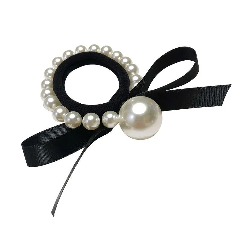 

Fashion women's large pearl headband Korean style headband Scrunchies girls ponytail rubber headband accessories