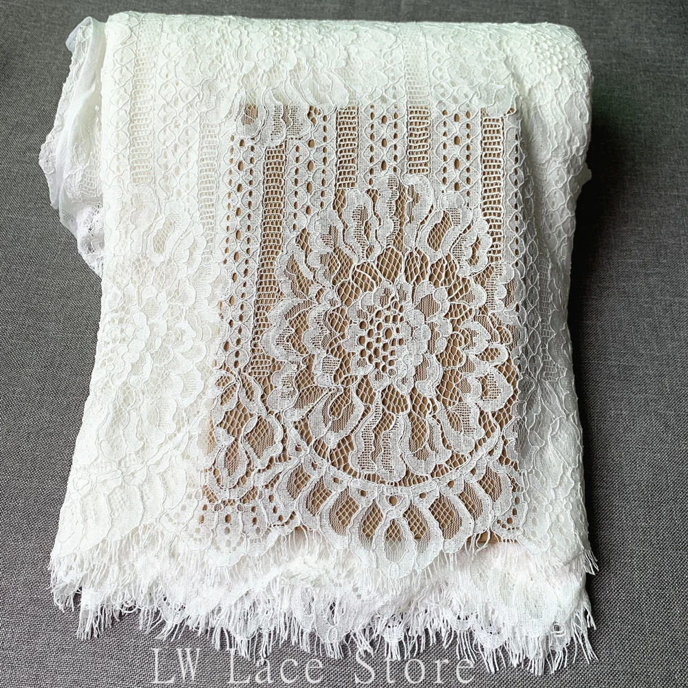

150CM Wide Thick Quality Cord Lace Fabric Eyelash Lace Dress Skirt Material Lace Dresses Accessory Sewing DIY Lace 3 Meters Long