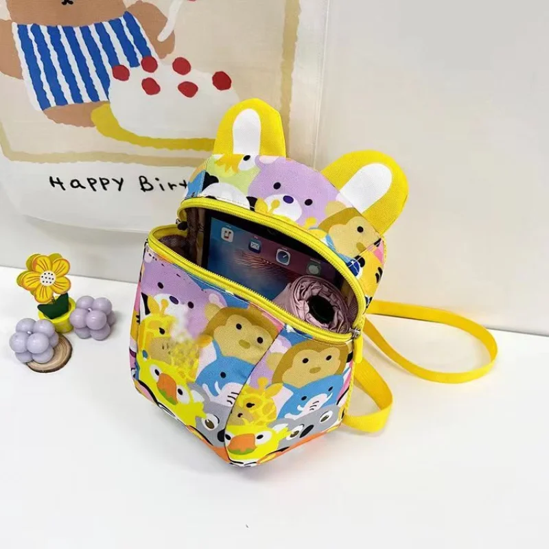 Cartoon Animal Print Children's Mini Backpacks Kids Cute Print Bags Fashion Anti Lost Harness Bag Boy Girl Kindergarten Bags