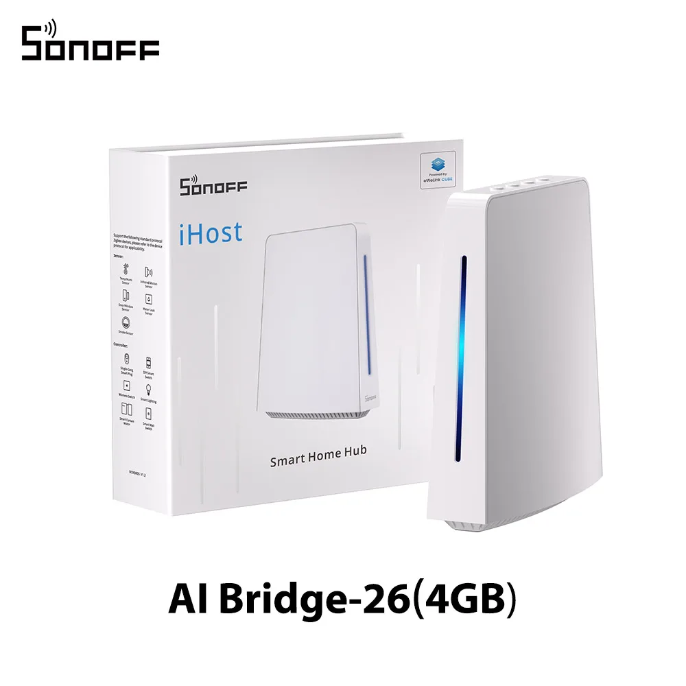 

SONOFF iHost Smart Home Hub 2 ГБ/4 ГБ Частный локальный сервер AIBridge Open API Поддержка различных добавок Сцена местного устройства