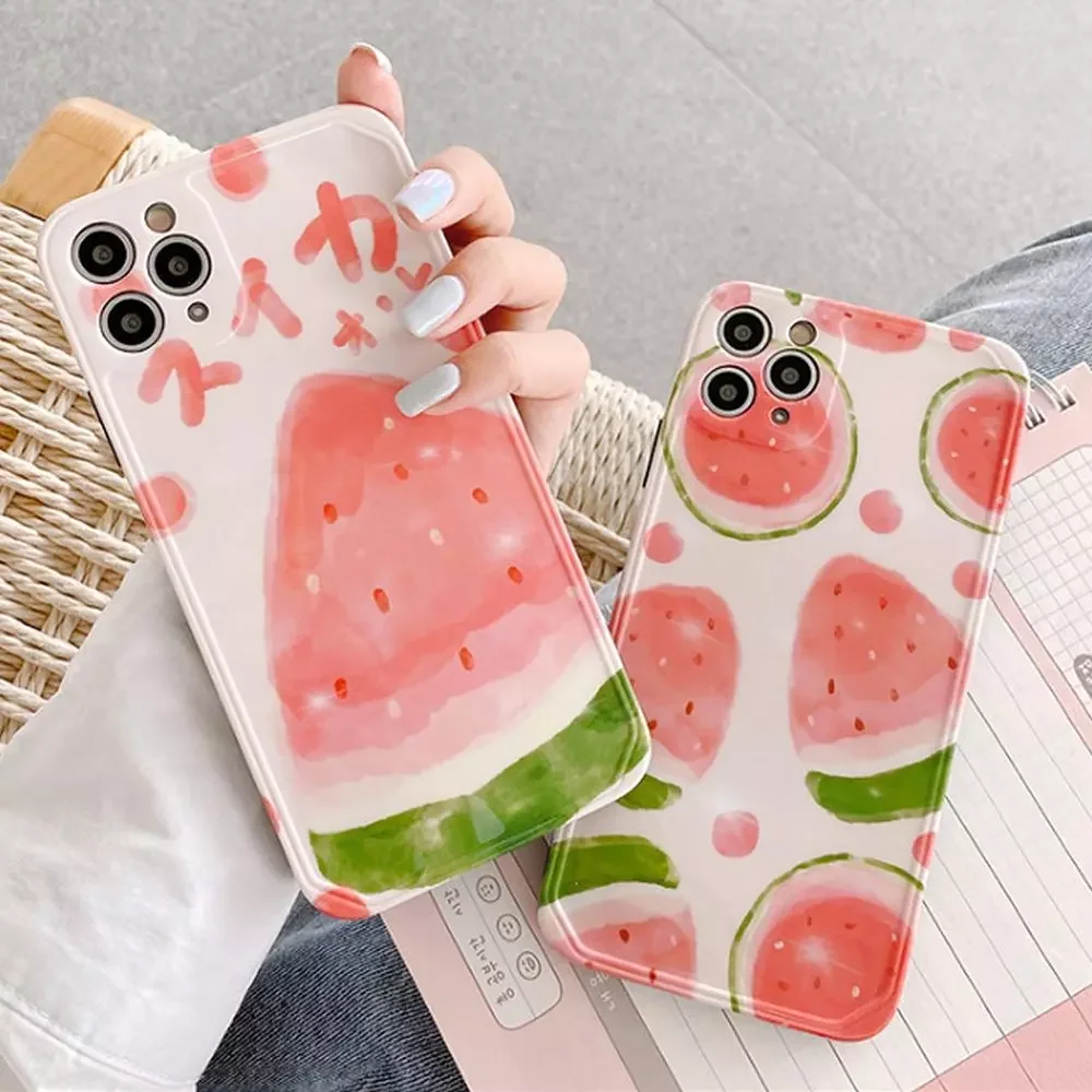 

Ins Creativity Silicone Cute Fruit Phone Case For iphone 11 Pro Max XR X XS Max SE 6 7 8 Plus Back Cover Soft Couple Phone Cases