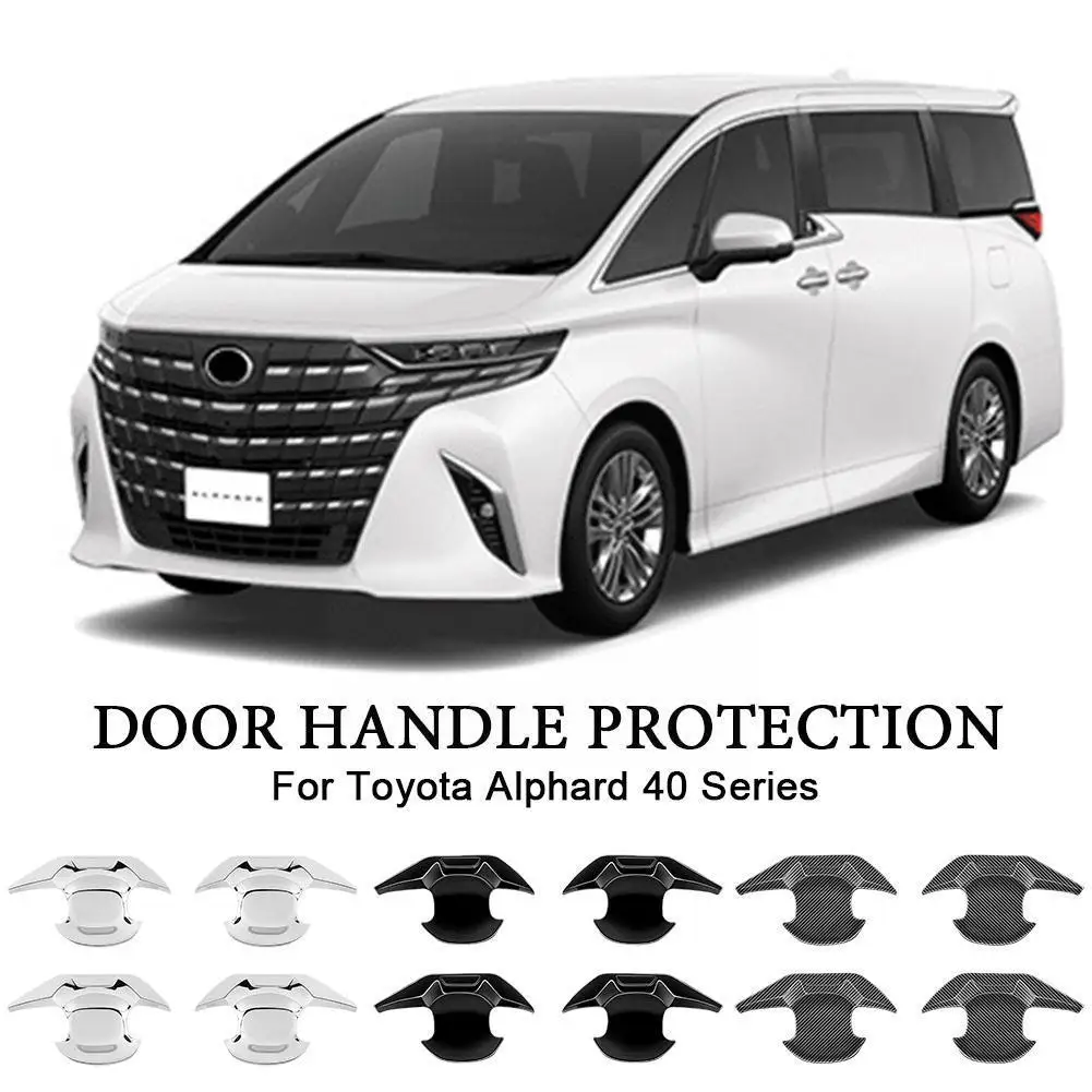 

For Toyota Alphard 40 Series 2023+ ABS 4p Door Plate Bowl Catch Sticker Door Door Outer Decoration Handle Exterior K8W1