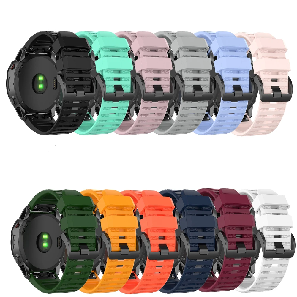 Ремешок для смарт-часов Garmin Fenix 7 7X 5 6 5X 6X Pro Plus 3 HR быстросъемный Силиконовый