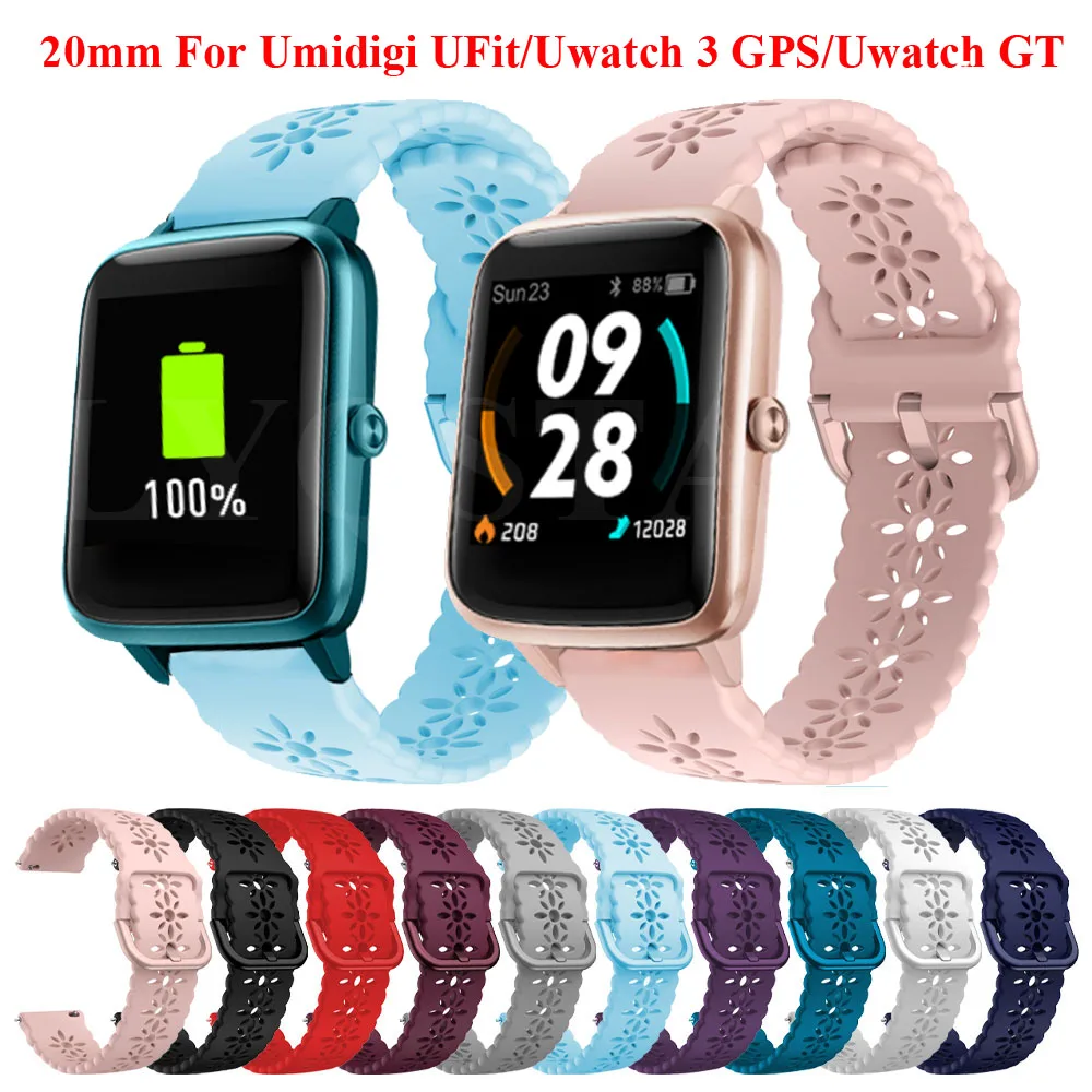 

Ремешок силиконовый для Umidigi UWatch 3, цветной браслет с GPS для Umidigi Ufit/Uwatch GT, аксессуары для смарт-часов
