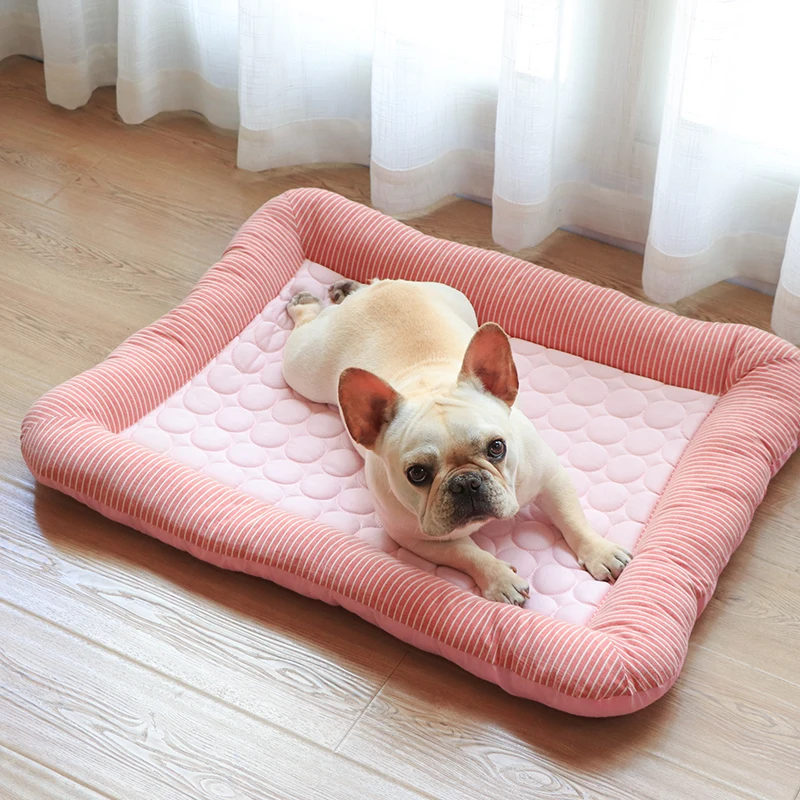 

New Summer Cool Feeling Pet Dog Bed Breathable Anti-slip Bed Puppy Ice Silk Mat Cushion For Car Floor Sofa Nest Kennel Mattress