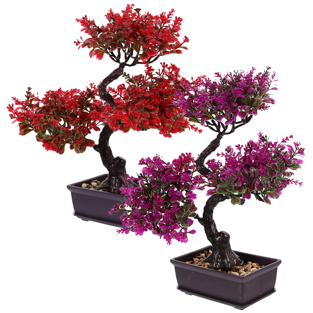 

Bonsai Fake Tree Green Statue Artificial False Potted Ornament Simulation