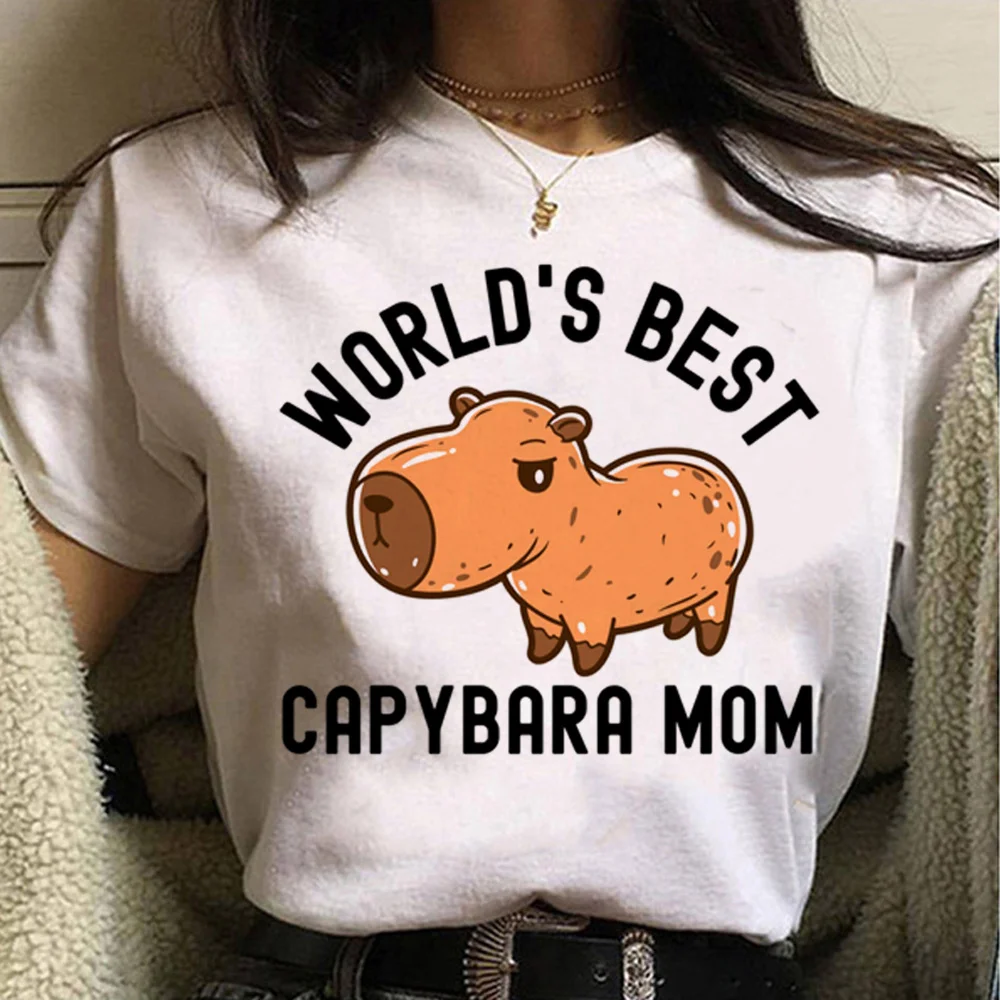 

Capybara Tee women Japanese streetwear comic t-shirts female harajuku clothes