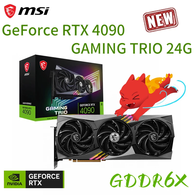 

MSI GeForce RTX 4090 GAMING X TRIO 24G Video Cards 21 Gbps GDDR6X 384 Bit 2595MHz Desktop NVIDIA GPU Motherboard Graphic Cards