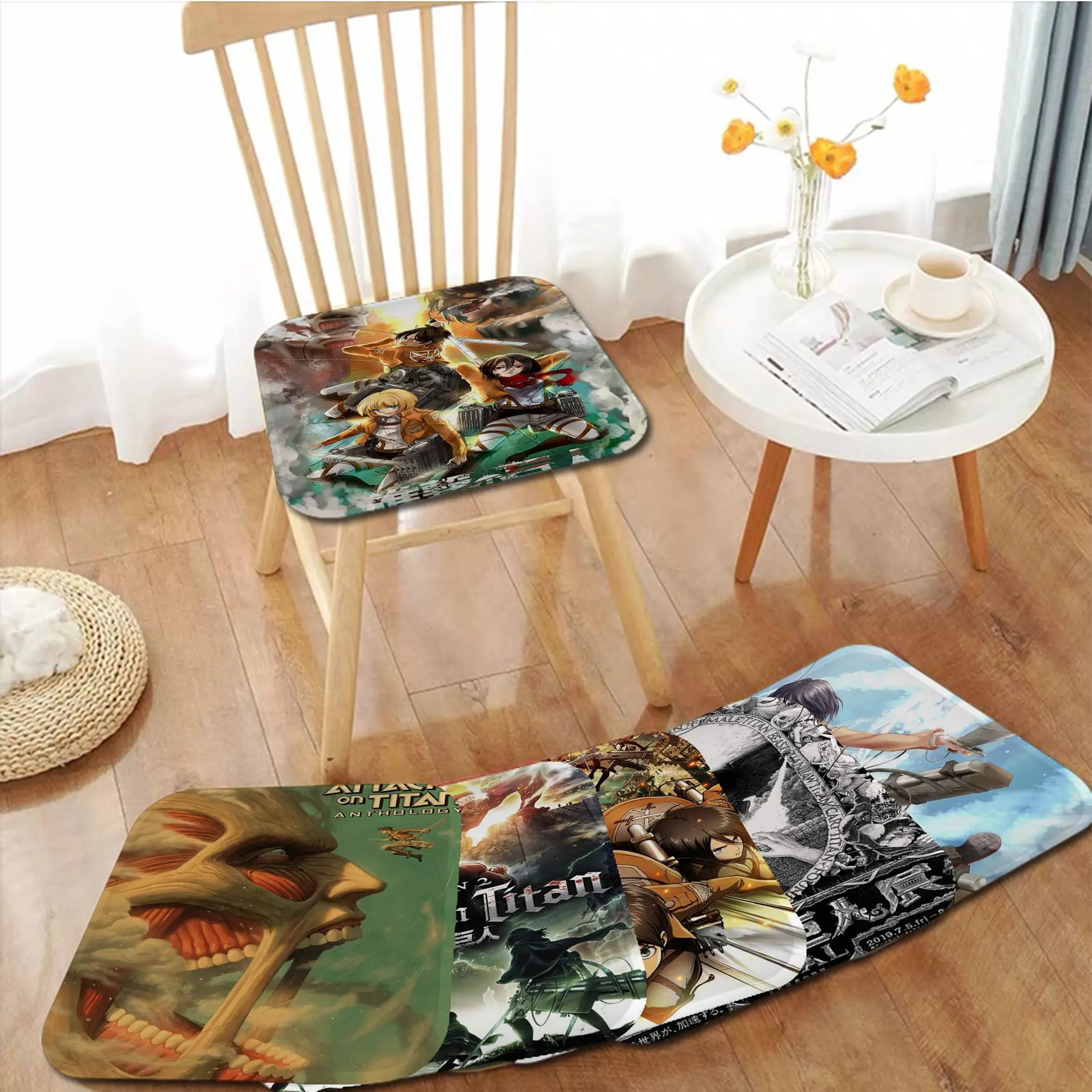 

Anime Attack On Titan Modern Minimalist Style Seat Cushion Office Dining Stool Pad Sponge Sofa Mat Non-Slip Buttocks Pad