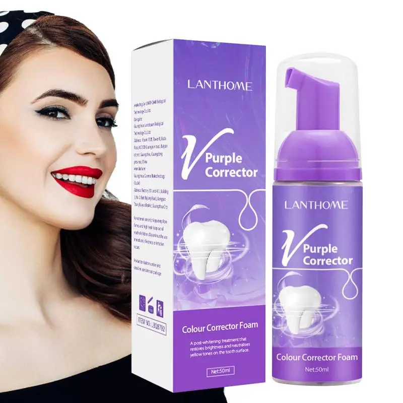 

White Teeth Mousse Foam Purple Toothpaste For Deep Cleaning Purple Mousse Foam Mouthwash With Refreshing Mint Flavor For Tooth