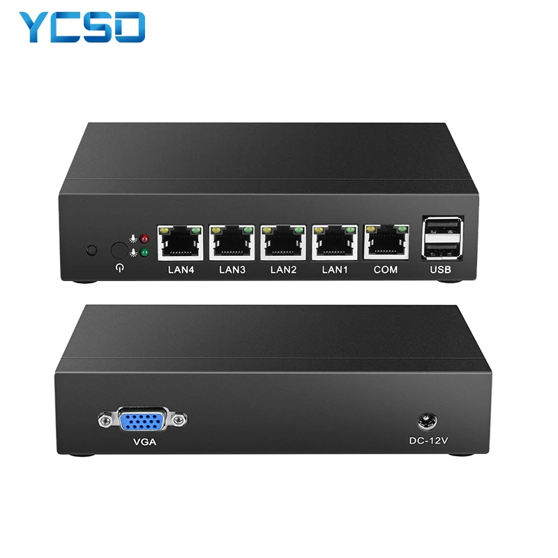 Мини-компьютер YCSD 4 гигабитные Ethernet LAN Celeron J1900 Pfsense Ubuntu Windows 10 pro роутер брандмауэра