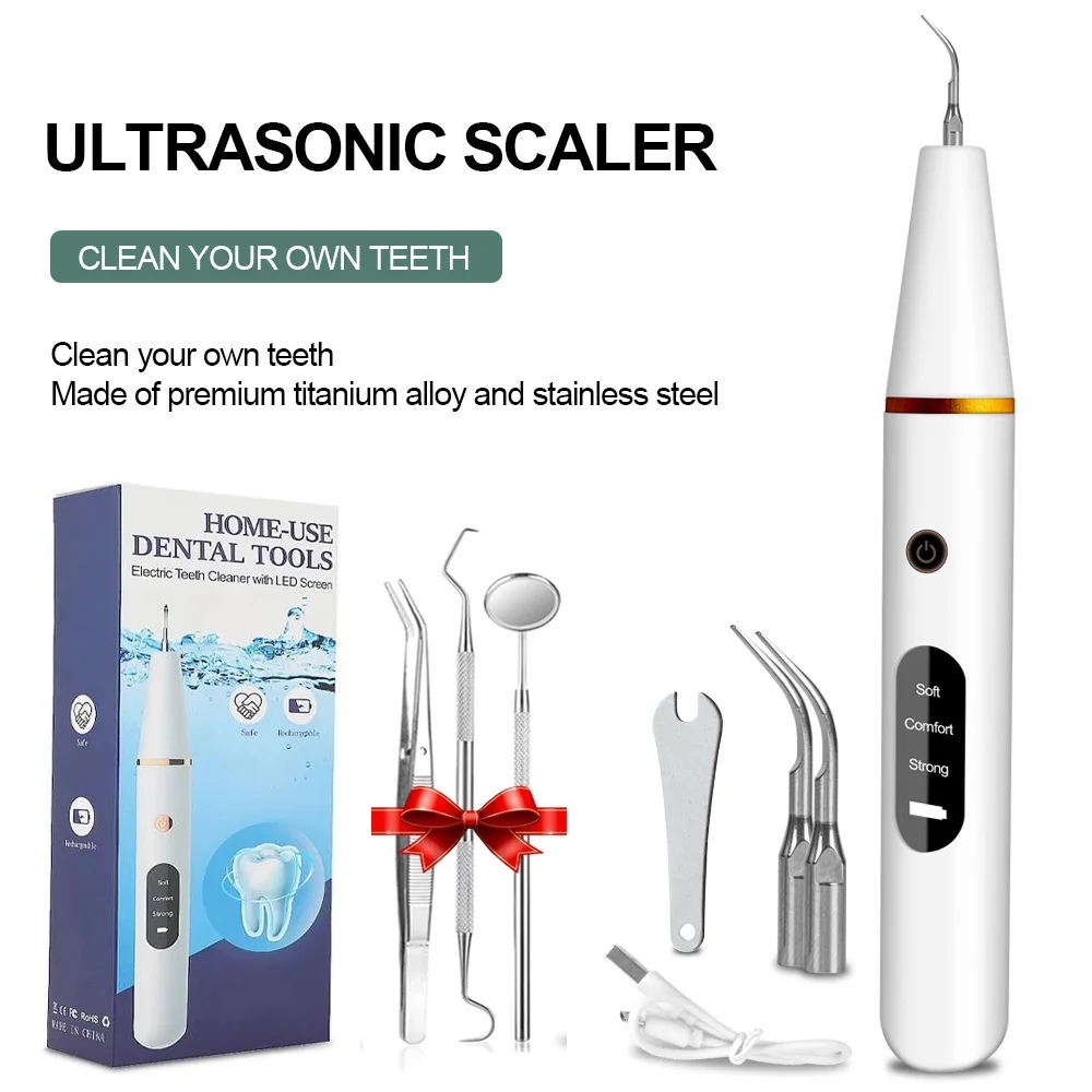 

Electric Teeth Cleaner Ultrasonic Dental Calculus Stain Remover Oral Tooth Plaque Tartar Scaler Pets Stone Teeth Whitening Tools