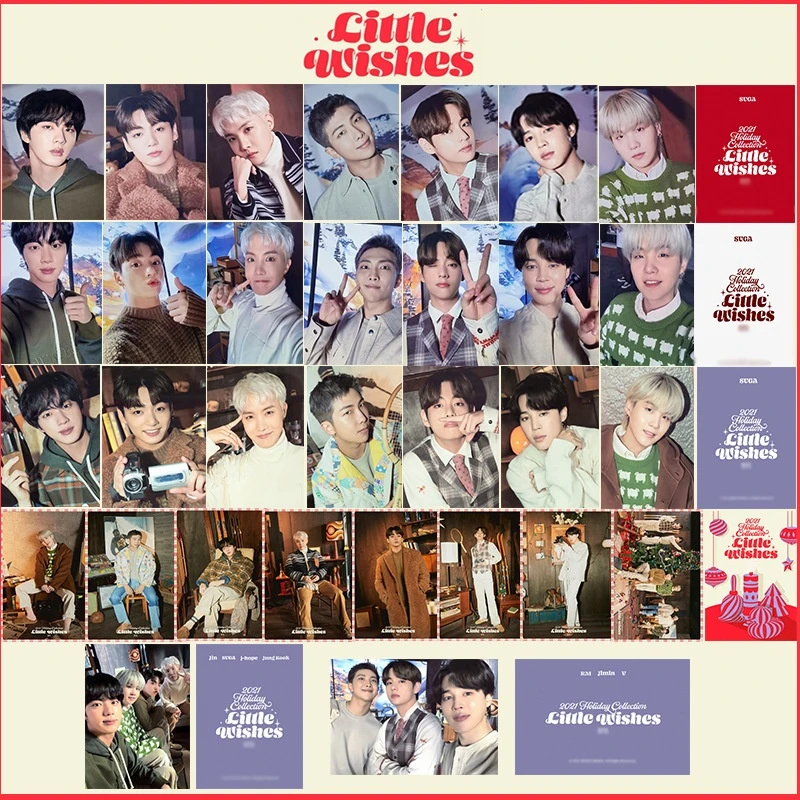 

KPOP Bangtan Boys с маленькими пожеланиями на Рождество и новый год Smallcard ограниченная карточка случайная кардиган Корея группа спасибо