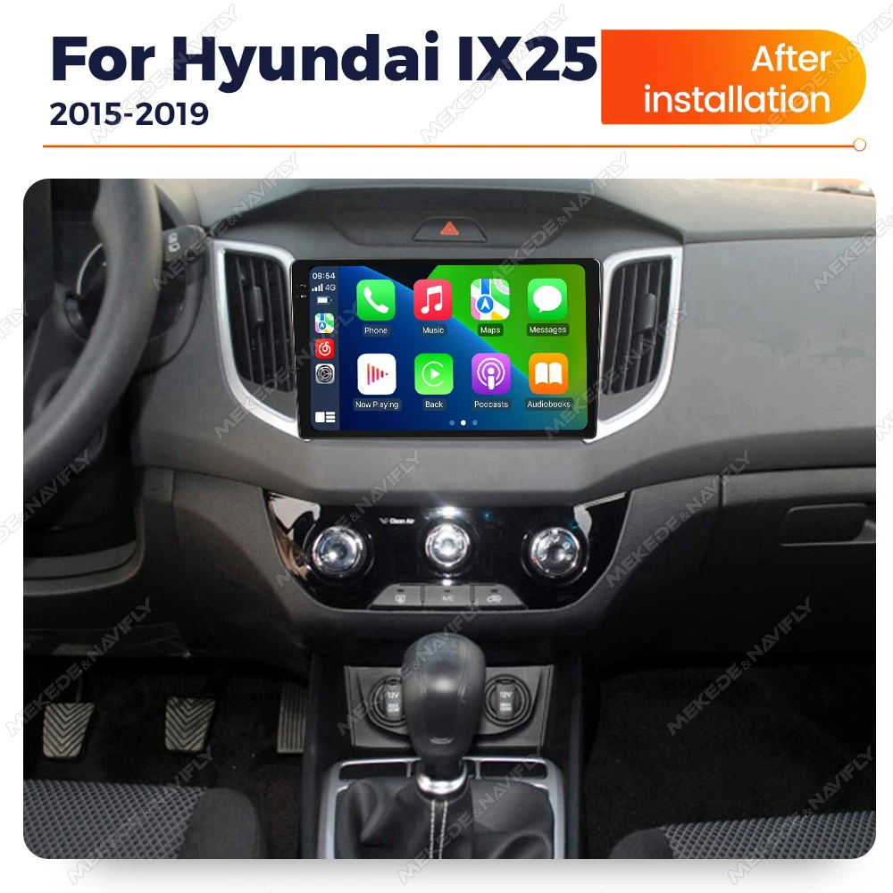  NaviFly 2DIN Android 14 для Hyundai Creta IX25 2015-2019 Беспроводной Carplay Авто Радио GPS Автомобильный