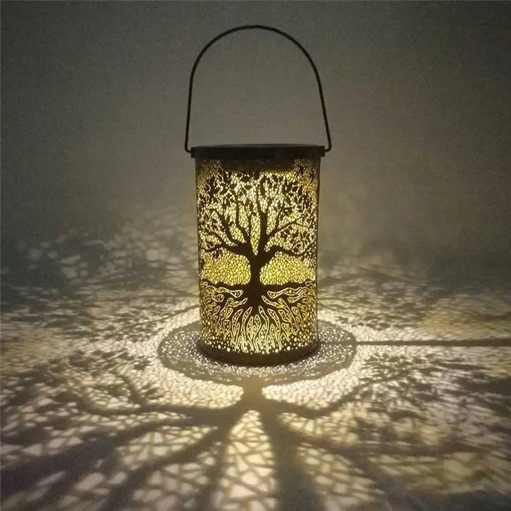 

Gift Solar Lantern Light Hollow Tree Of Life Hanging Lamp Outdoor Garden Yard Path Lawn Patio Hanging Waterproof Lamp Lantern